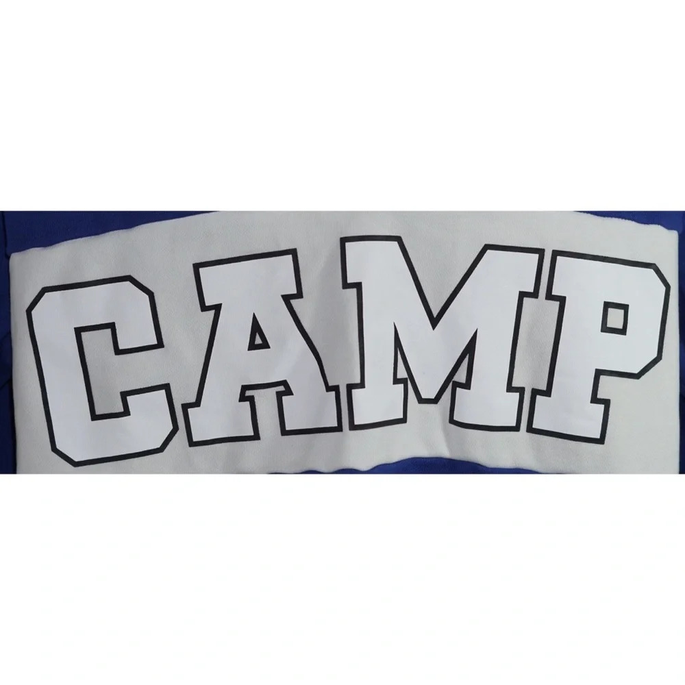 Camp Spellout 1/4 Zip Graphic Sweatshirt H&M XL - Picture 3 of 8